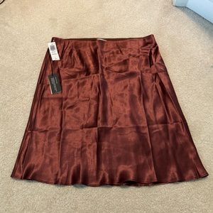Aritzia Babaton Mini Slip Satin Skirt - Size 12 - Copper